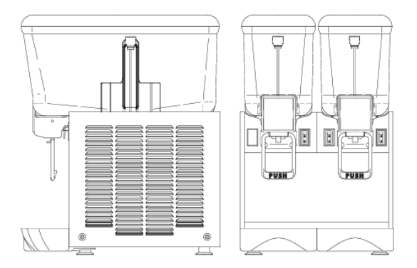 DISPENSADORA BEBIDAS  DELUXE 20 LITROS /2 TANQUES INOX UGOLINI